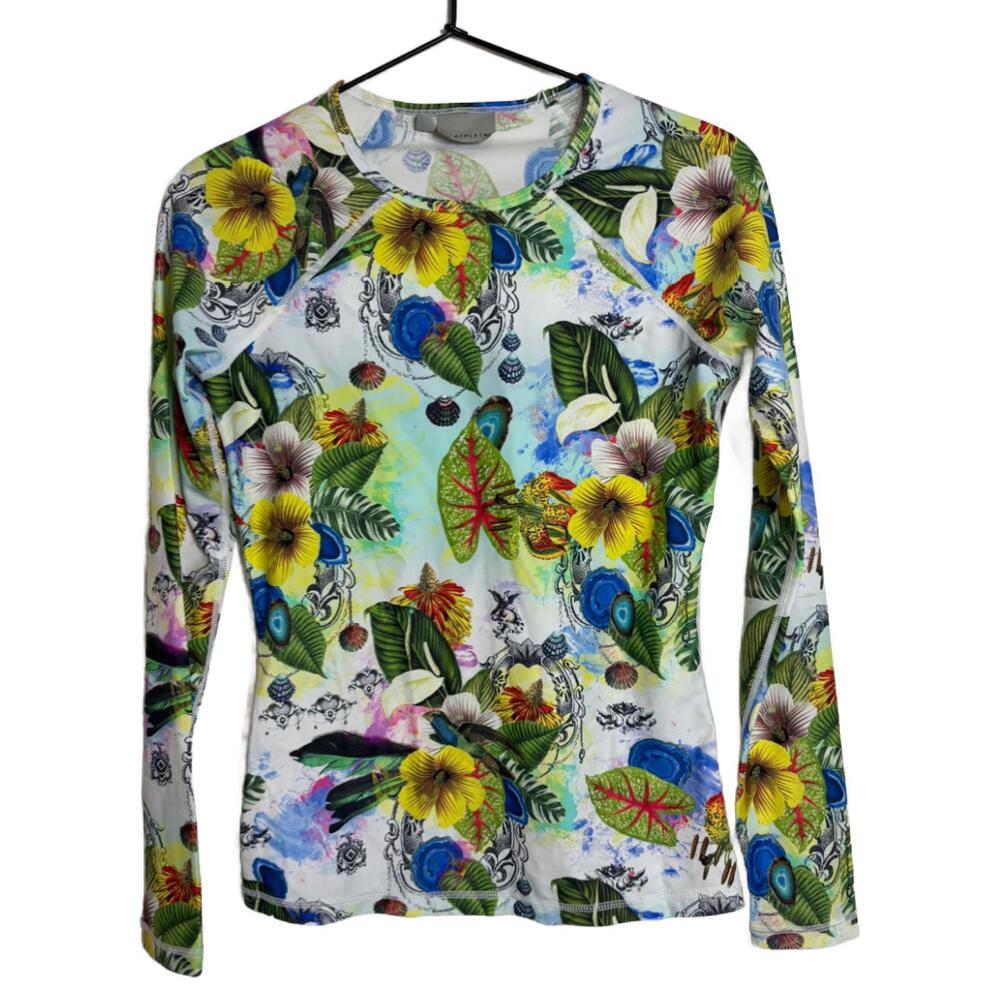 Athleta Women's Sz XS Hawaiian Print Swim Top(1916)